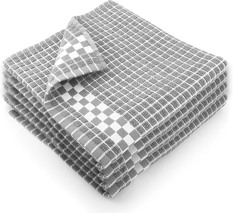 Fecido Classic Dark Kitchen Dish Towels with Hanging Loop - Heavy Duty Absorbent Dish Clothes - European Made…