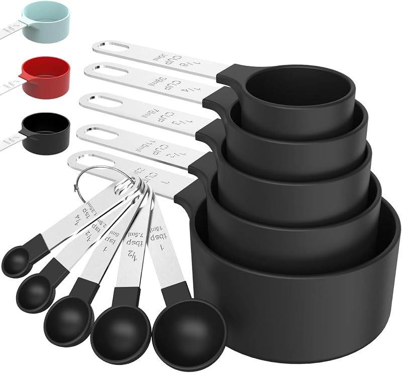 Measuring Cups & Spoons Set, Stackable Cups and Spoons