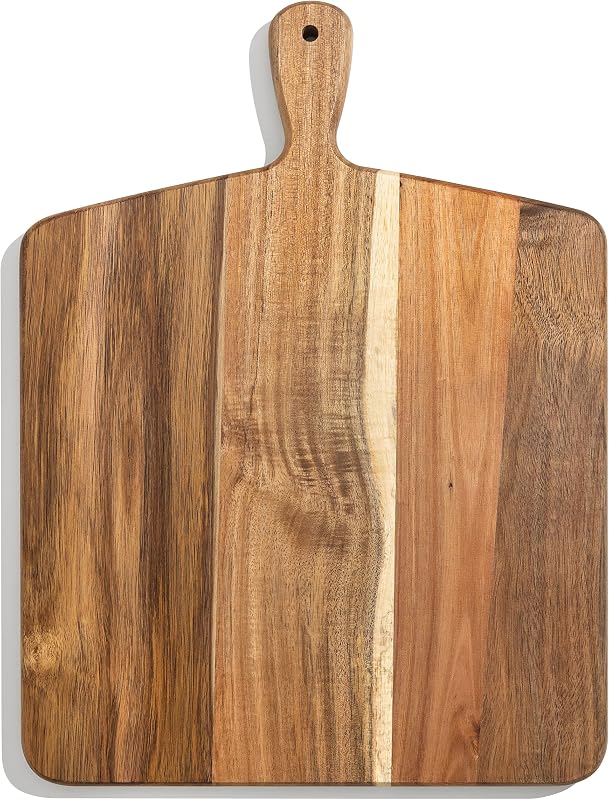 Acacia Wood Cutting Board and Chopping Board with Handle for Meat, Cheese Board, Vegetables, Bread, and Charc…