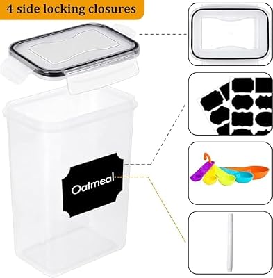 42pcs Airtight Containers, Clear Stackable Dry Food Storage — view 4