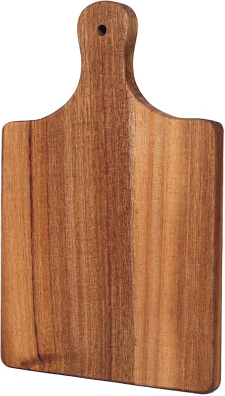 Acacia Wood Serving Board with Handle, Small Size 11" x 8"- Wooden Cutting Chopping Board for Meat, Vegetable…