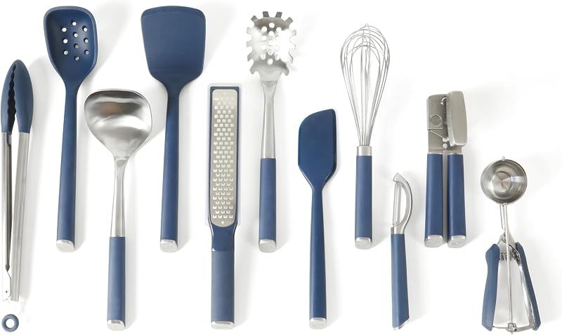 Calphalon Edge 11-Piece Silicone and Stainless Steel Kitchen Tool Set, Kitchen Utensil Set, Heat Resistant No…