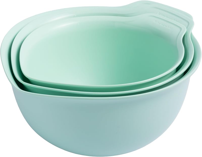 KitchenAid Universal Nesting Plastic Mixing Bowls, Set of 3, Spearmint